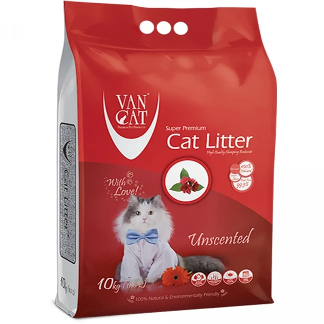 Бентонитовый наполнитель для котов Van Cat Unscented комкующийся 0.5-2.25 мм Натурал без запаха 10кг (4473) - изображение 2