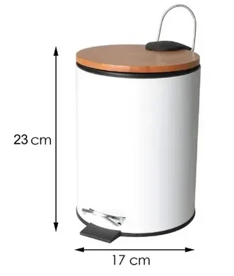 Кошик для сміття YOKA VINI WHITE BAMBOO 3л. для ванної кімнати * - зображення 2