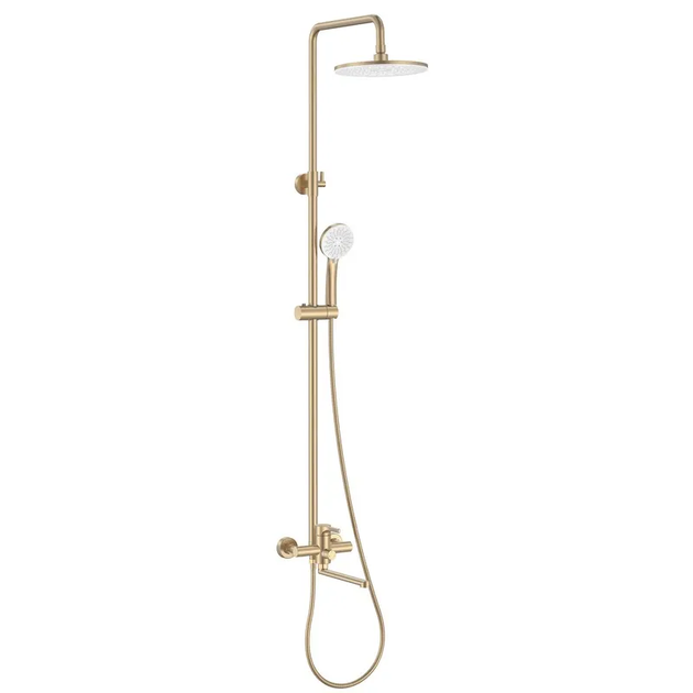 Душова колона із змішувачем Zerix Rex-009-J Brushed Gold із нерж. сталі (Колір мат. золото) (ZX6125) - Фото 1 Душова колона із змішувачем Zerix Rex-009-J Brushed Gold із нерж. сталі (Колір мат. золото) (ZX6125) - зображення 1