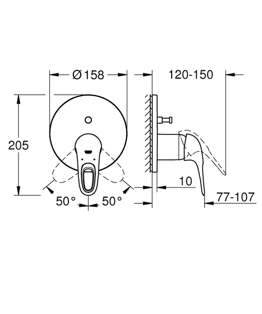 Змішувач прихованого монтажу на 2 споживача Grohe Eurostyle (24049003) - изображение 3