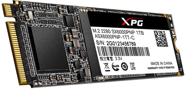 SSD диск ADATA XPG SX6000 Pro 1TB M.2 2280 PCIe Gen3x4 3D NAND TLC