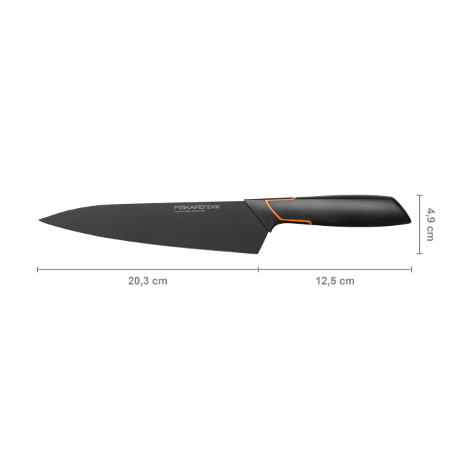 Кухонний ніж Fiskars Edge кухарський 19 см Black 1003094 - Фото 2 Кухонний ніж Fiskars Edge кухарський 19 см Black 1003094 - изображение 2