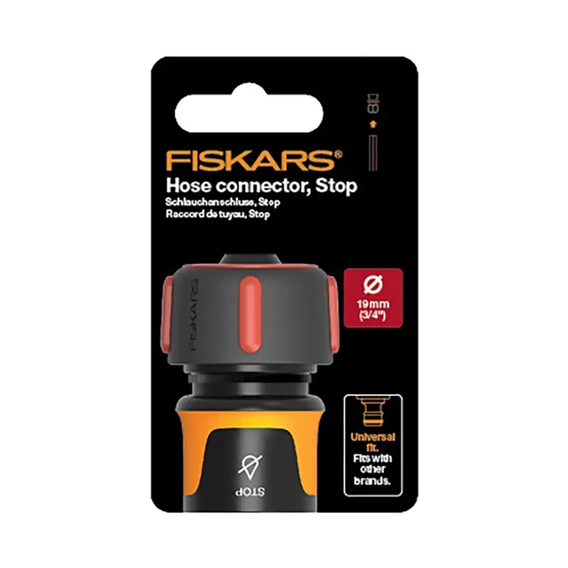 Конектор для шлангу Fiskars 19 мм 68 мм аквастоп (1027081) - изображение 2