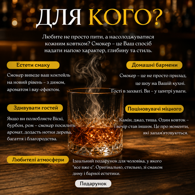 Набір для копчення напоїв Bartending Premium (смокер для віскі, бурбона, кави, коктейлів) - зображення 17