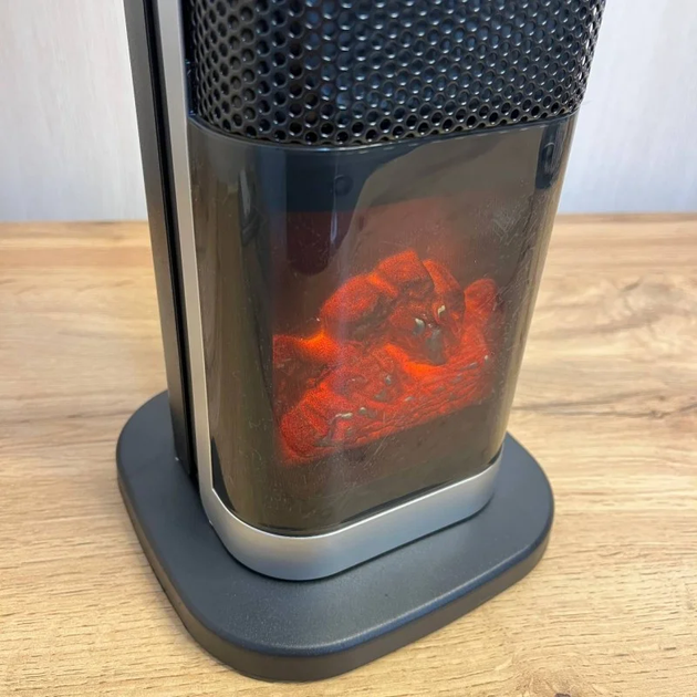 Тепловентилятор керамический Portable Fan Heater HQN218-28QD с увлажнителем воздуха 1500 Вт LED дисплеем сенсорным управлением эффектом пламени черный - изображение 7
