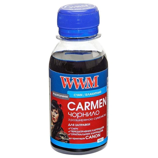 Чорнило WWM Canon Universal Carmen Блакитний (CU/C-2) 100г - Фото 1 Чорнило WWM Canon Universal Carmen Блакитний (CU/C-2) 100г - изображение 1