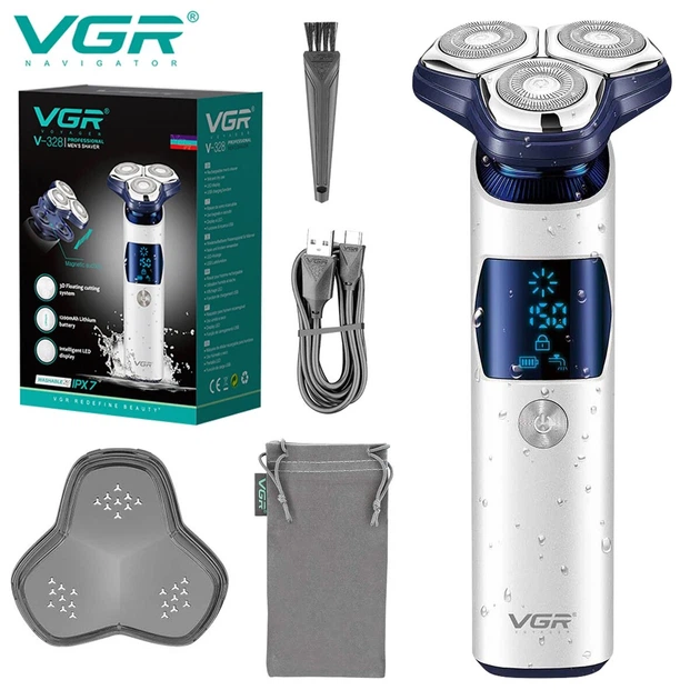 Электробритва VGR V-328 - роторная, водонепроницаемая, LED-дисплей, беспроводная - изображение 2