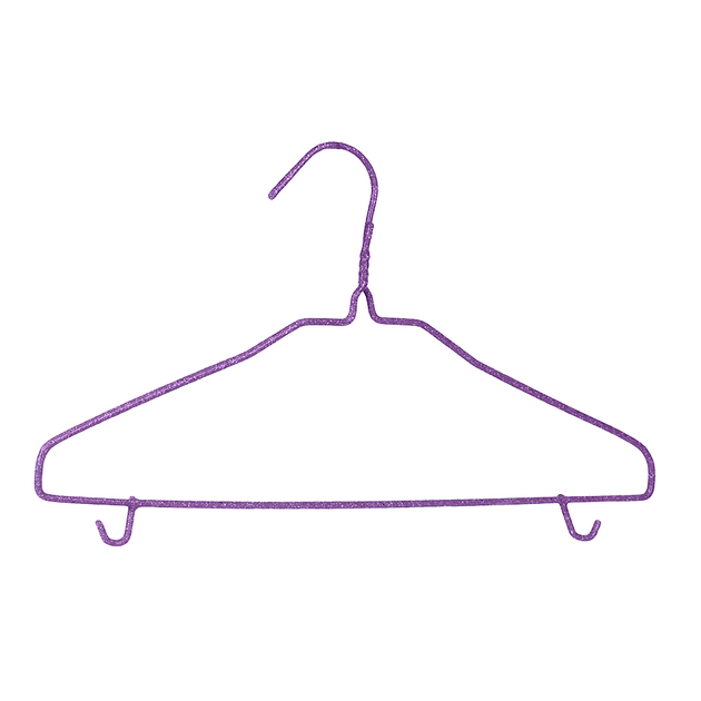 Набор вешалок Stenson R85357 Стандарт Purple 42 см 10 шт металлические с силиконовым покрытием - изображение 2