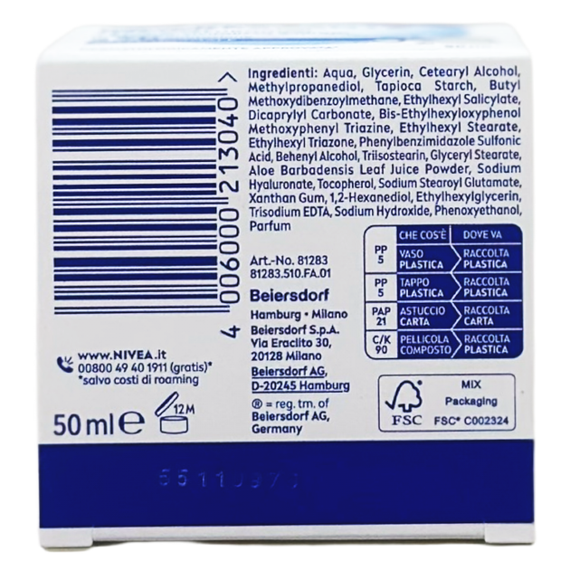 Крем для обличчя денний освіжаючий для нормальної шкіри NIVEA crema viso spf30 rinf.gn 50 мл. - изображение 2