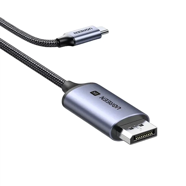 Кабель переходник UGREEN | USB Type-C to DisplayPort 1.4 8K 60Hz Thunderbolt 3/4 | для MacBook, iPhone, iPad | USB-C 32.4Gbps 2м - Фото 3 Кабель переходник UGREEN | USB Type-C to DisplayPort 1.4 8K 60Hz Thunderbolt 3/4 | для MacBook, iPhone, iPad | USB-C 32.4Gbps 2м - изображение 3