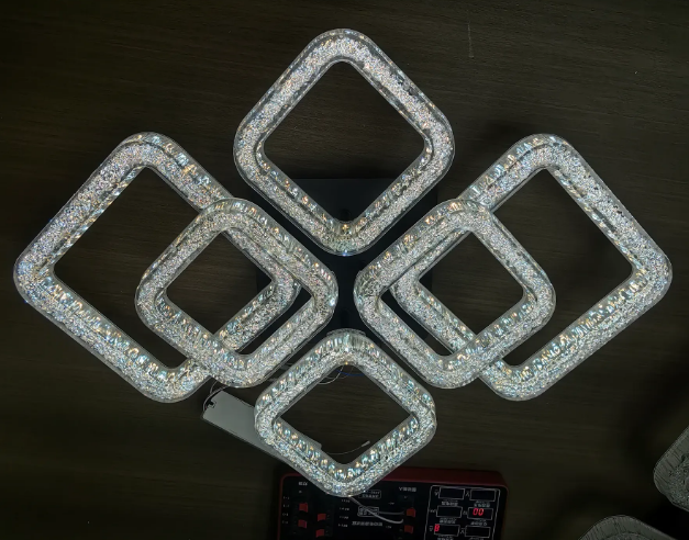 Люстра светодиодная Esllse OVAL ICE 6S 80Вт 690x490x135мм черная - изображение 5