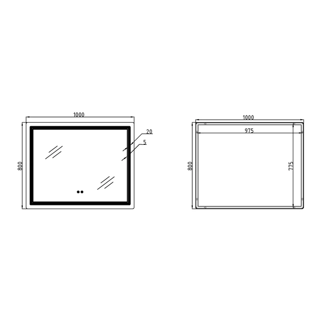 Зеркало Qtap Cardinal (CA2) 1000х800 с LED-подсветкой Touch, с антизапотеванием, с диммером, рег. темп. цвета (3000-6500K) QT0478C1008048455 - Фото 2 Зеркало Qtap Cardinal (CA2) 1000х800 с LED-подсветкой Touch, с антизапотеванием, с диммером, рег. темп. цвета (3000-6500K) QT0478C1008048455 - изображение 2