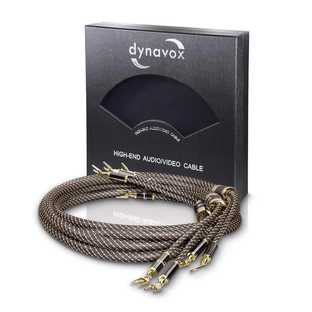 Кабель акустический Dynavox 207562 5м / 12.8 мм диаметр / 1 пара / Черный-золотой Б/В k1 - изображение 2