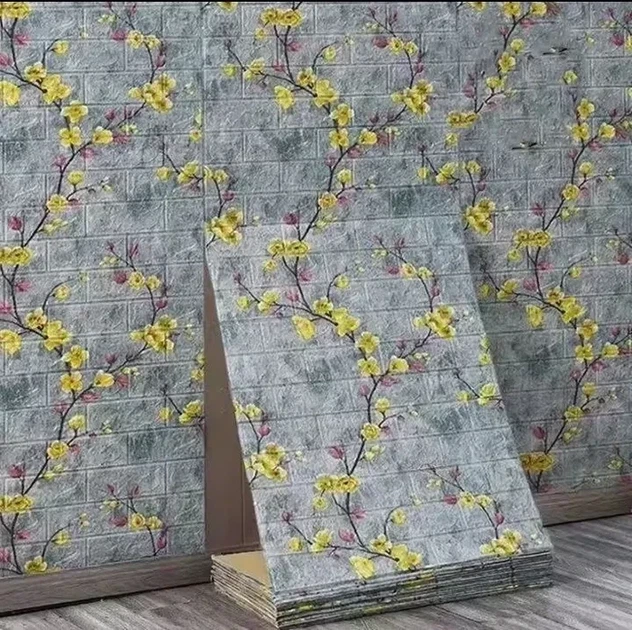 Самоклеюча декоративна 3D панель під цеглу квiтуче дерево 700x770x3 мм - зображення 2