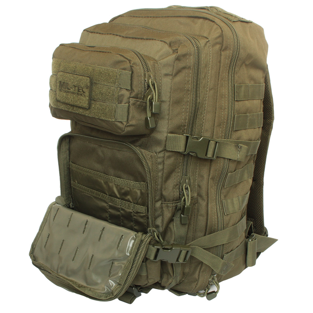 Рюкзак тактический штурмовой Mil-tec 36 л олива с Velcro-панелью (14002201) - изображение 1