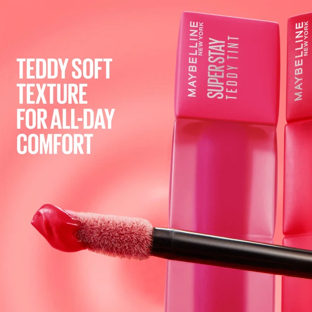 Maybelline New York Superstay Teddy Tint Стойкая матовая помада-тинт для губ № 55 "Knee High" - Фото 6 Maybelline New York Superstay Teddy Tint Стойкая матовая помада-тинт для губ № 55 "Knee High" - изображение 6