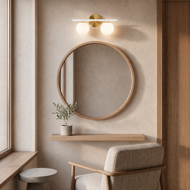 Настінний світильник Brass-2 для ванної Бра на стіну Gaff Design White - зображення 4