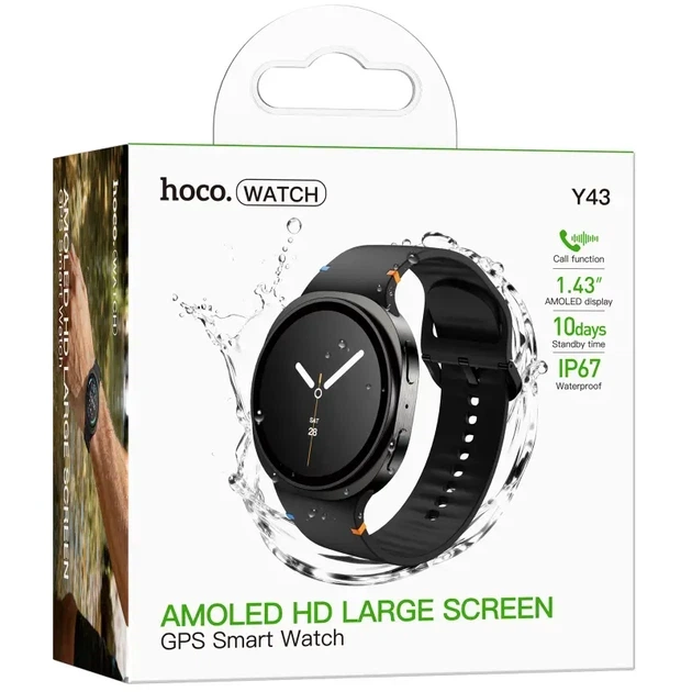 Смарт-годинник Hoco Y43 Amoled Smart Sports Watch (Call Version) Black - зображення 4