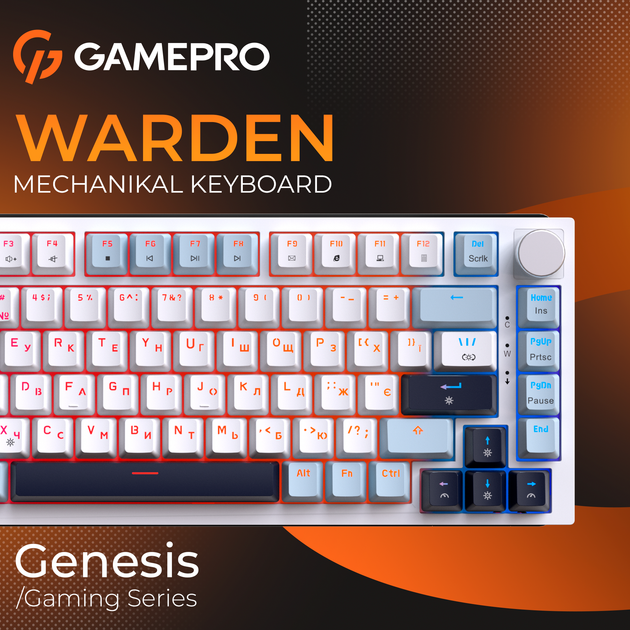 Клавиатура проводная GamePro MK160 V2 Warden QLAB Sakura Linear RGB USB White (MK160-V2-BL-QS) - изображение 5