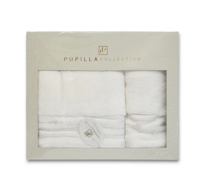 Подарочный набор махровых полотенец Pupilla Vita Krem 100% Хлопок - Фото 1 Подарочный набор махровых полотенец Pupilla Vita Krem 100% Хлопок - изображение 1