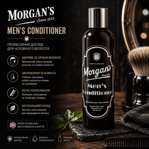 Кондиціонер для волосся зволожуючий Morgan's Men's Conditioner, 250 мл (M047) - Фото 2 Кондиціонер для волосся зволожуючий Morgan's Men's Conditioner, 250 мл (M047) - изображение 2