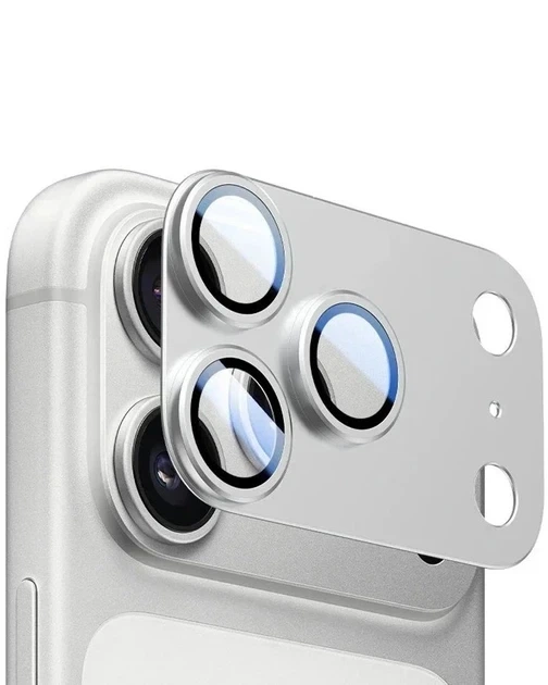 Защита камеры металлический Full iPhone 17 Pro Metallic Camera Lens Protector Silver - Фото 1 Защита камеры металлический Full iPhone 17 Pro Metallic Camera Lens Protector Silver - изображение 1