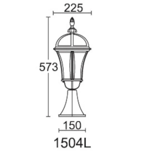 Світильник вуличний Lusterlicht Real II 1504L Е27 стовпчик низький - изображение 2