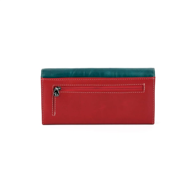 Кожаный женский кошелек Marco Coverna MC 2-6061-5 Бирюзовый с красным - изображение 7