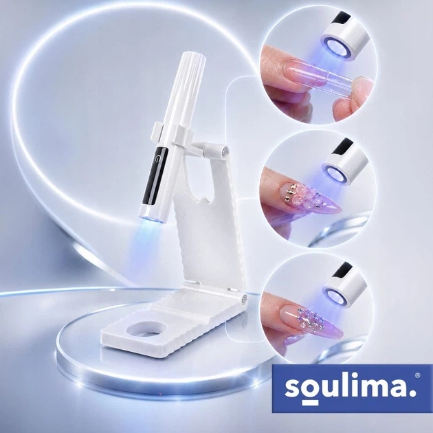 Лампа для манікюру Soulima 27771 акумуляторна UV/LED лампа з LCD-дисплеєм, USB-C та тримачем для гель-лаку й педикюру - зображення 6