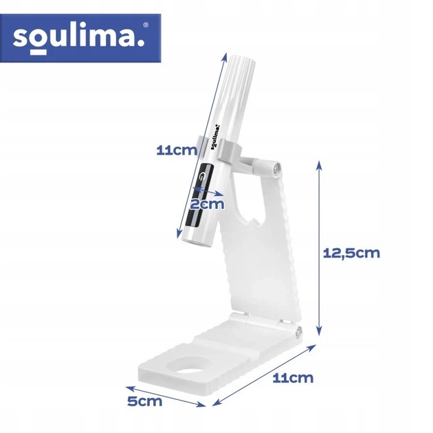 Портативна UV/LED лампа для нігтів Soulima 27771 MINI 3W LCD USB-C з тримачем акумуляторна
