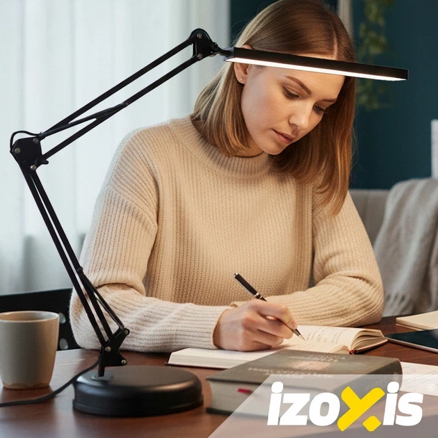 Настільна LED-лампа Izoxis 26357 2 в 1 зі струбциною та підставкою, USB-живлення, 3 режими світла та 10 рівнів яскравості для роботи та навчання - изображение 2