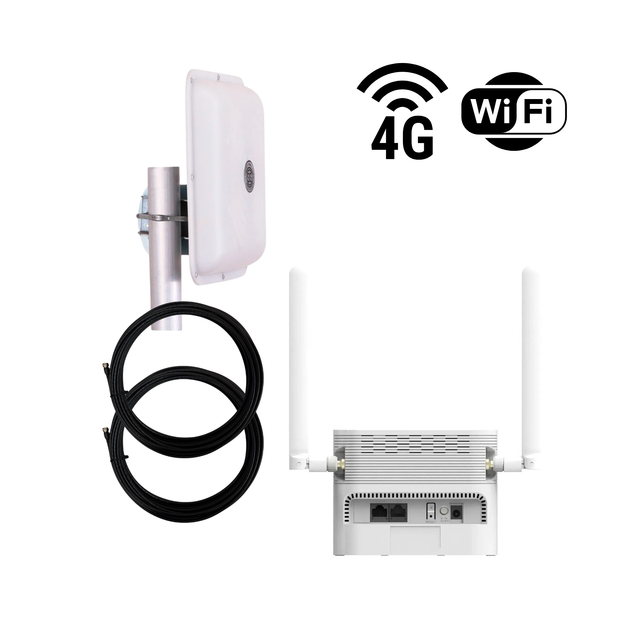 Готовий 4G WiFi інтернет комплект HomeWiFi MIMO для сільської місцевості (white) - изображение 2