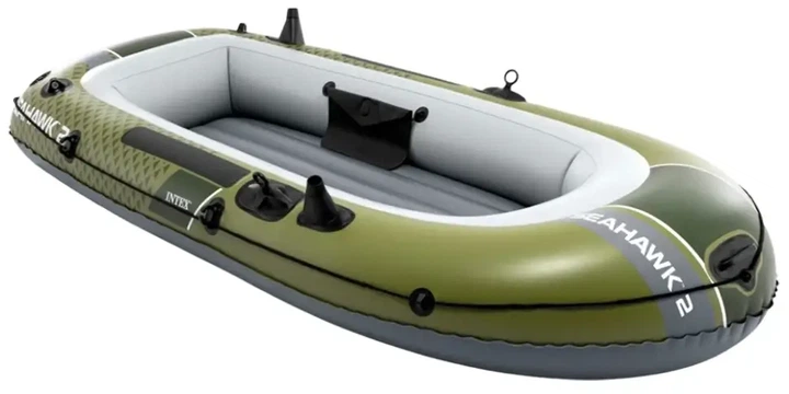 Лодка надувная Intex SEAHAWK 66332 NP 236×114×41 см двухместный гребной с веслами и насосом 240 кг - Фото 3 Лодка надувная Intex SEAHAWK 66332 NP 236×114×41 см двухместный гребной с веслами и насосом 240 кг - изображение 3