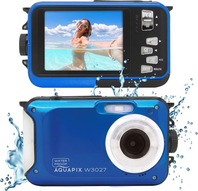 Цифровая подводная камера Easypix Aquapix W3027-M Wave Marine Blue водонепроницаемый компактный фотоаппарат (синий) - изображение 2
