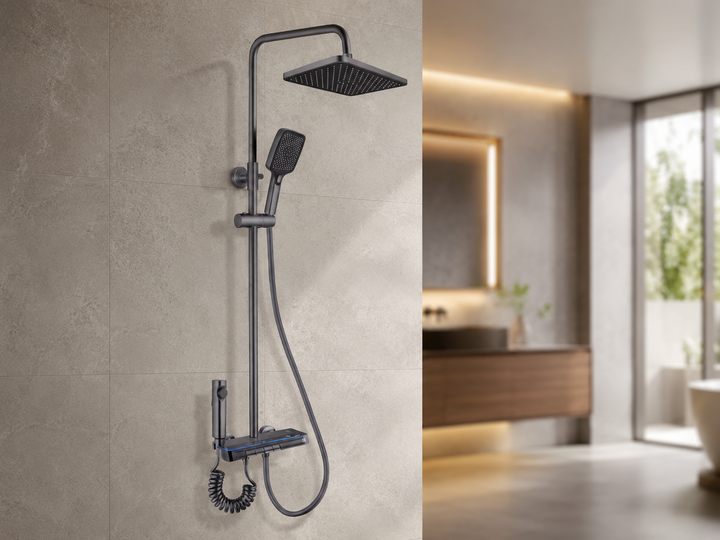 Настенная душевая система Faucet CR-25HT007 с LED-подсветкой и смесителем (металл) - изображение 4