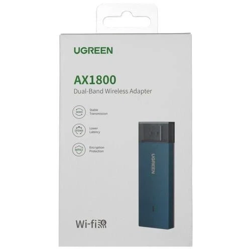 WiFi-адаптер UGREEN USB AX1800 USB WiFi 6 Dual-Band Wireless Adapter Blue (CM499) - Фото 3 WiFi-адаптер UGREEN USB AX1800 USB WiFi 6 Dual-Band Wireless Adapter Blue (CM499) - изображение 3