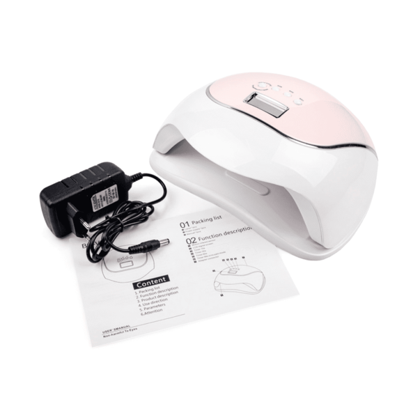 Гибридная лампа UV+LED 120 Вт SUN BQ-V5 для маникюра Розовый - Фото 4 Гибридная лампа UV+LED 120 Вт SUN BQ-V5 для маникюра Розовый - зображення 4