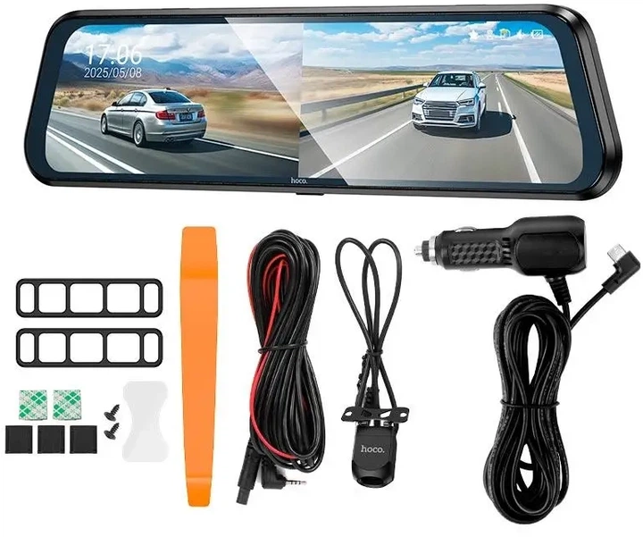 Відеореєстратор Hoco DV16 9.66" Dual-Channel з задньою камерою Black (6942007664219) - зображення 6