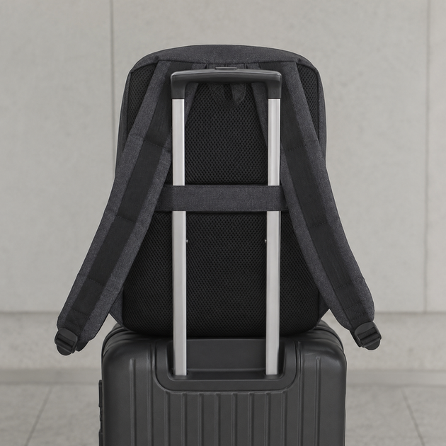Дорожный рюкзак ручная кладь в самолет лоукост 40 x 30 x 20 SkyBag Premium сумка для путешествий туристические ручной клади универсальный крепкий мужской женский для самолета ryanair wizzair серый (FB-2001R) - изображение 2