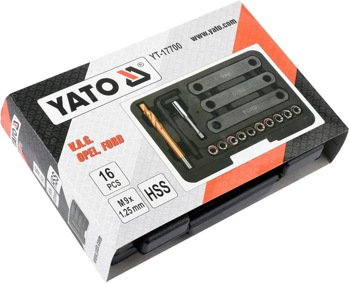 Набор для ремонта форсунок Common Rail YATO M9 x 1.25 16 элементов YT-17700 - изображение 3