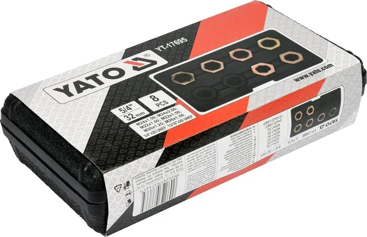 Набор для ремонта резьбы YATO 5/4" 32 мм 8 шт YT-17695 - Фото 4 Набор для ремонта резьбы YATO 5/4" 32 мм 8 шт YT-17695 - изображение 4