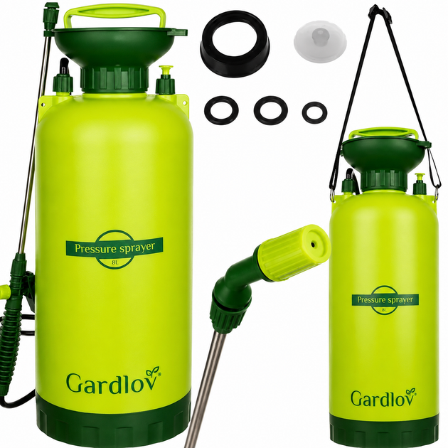Ручной садовый опрыскиватель Gardlov 25430 8 л с плечевым ремнем - изображение 3