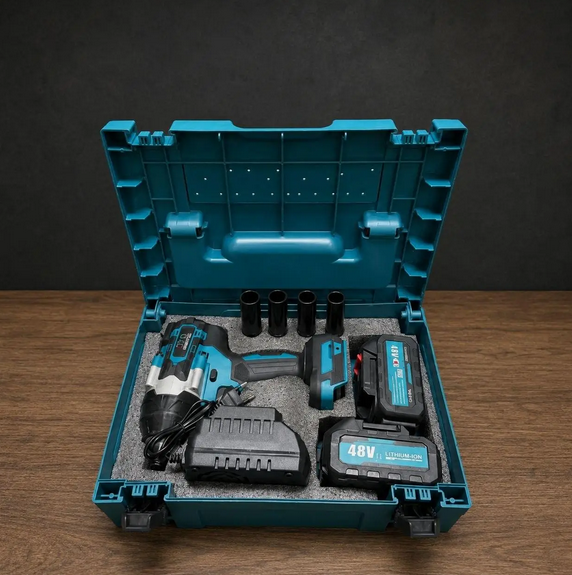Гайковерт акумуляторний Krafftec Germany PRO 48V 8Ah 1500 Нм безщітковий ударний синій - зображення 4
