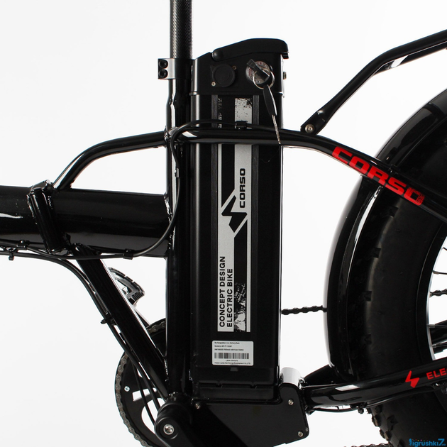 Электровелосипед фетбайк Corso Kraft 20" 500W 48V/15Ah Shimano дисковые тормоза зеркала складной руль Красный (LUX1840) - изображение 4