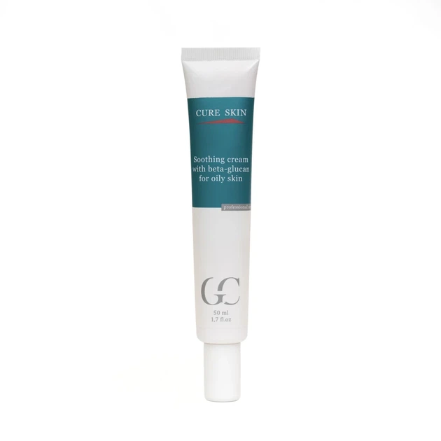 Протизапальний себорегулюючий крем для жирної шкіри Soothing Cream With Beta-Glucan 50мл CURE SKIN - Фото 1 Протизапальний себорегулюючий крем для жирної шкіри Soothing Cream With Beta-Glucan 50мл CURE SKIN - зображення 1