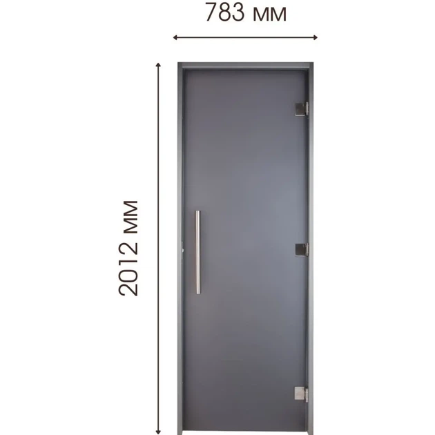 Стеклянная дверь Tesli Antalya Graphite Sateen 800х2000 мм закаленное стекло матовая серая для хаммама - изображение 3