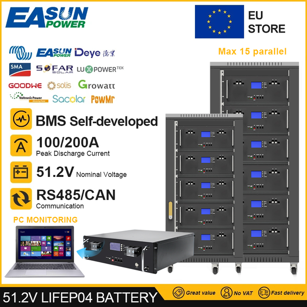 Аккумулятор EASUN POWER IBattery-EA-51.2V-100AH-JJ - Фото 5 Аккумулятор EASUN POWER IBattery-EA-51.2V-100AH-JJ - изображение 5