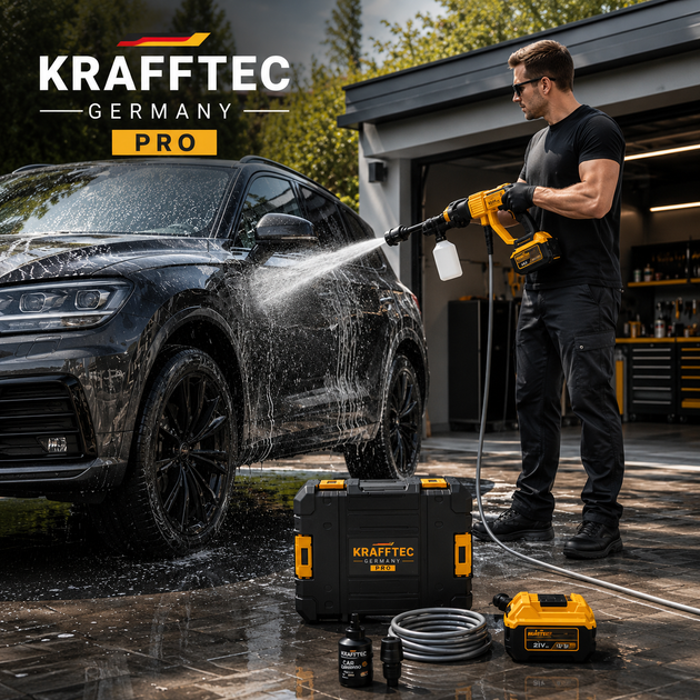 Бесщеточная аккумуляторная мойка высокого давления Krafftec Germany PRO - изображение 5