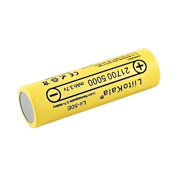 Аккумулятор 21700 LiitoKala Lii-50E 5000 mAh литий-ионная аккумуляторная батарея Li-Ion 25А, 3.7V Плоский плюс (19313) - изображение 3