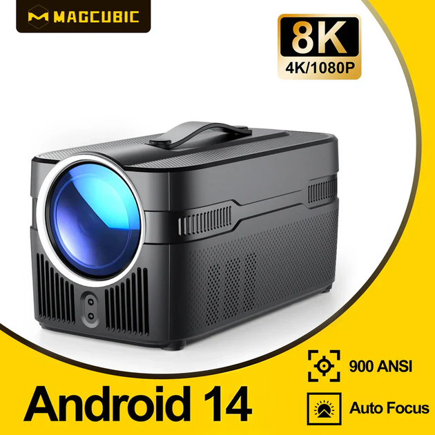 Мультимедийный смарт-проектор с автофокусом Magcubic HY450C Android 14, chip H726, 8K24fps, 2GB/16GB с голосовым управлением домашний кинотеатр Black (19396) - Фото 4 Мультимедийный смарт-проектор с автофокусом Magcubic HY450C Android 14, chip H726, 8K24fps, 2GB/16GB с голосовым управлением домашний кинотеатр Black (19396) - изображение 4